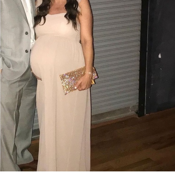 Show Me Your MuMu June Maxi chiffon dress sand dune color size large - Picture 9 of 9